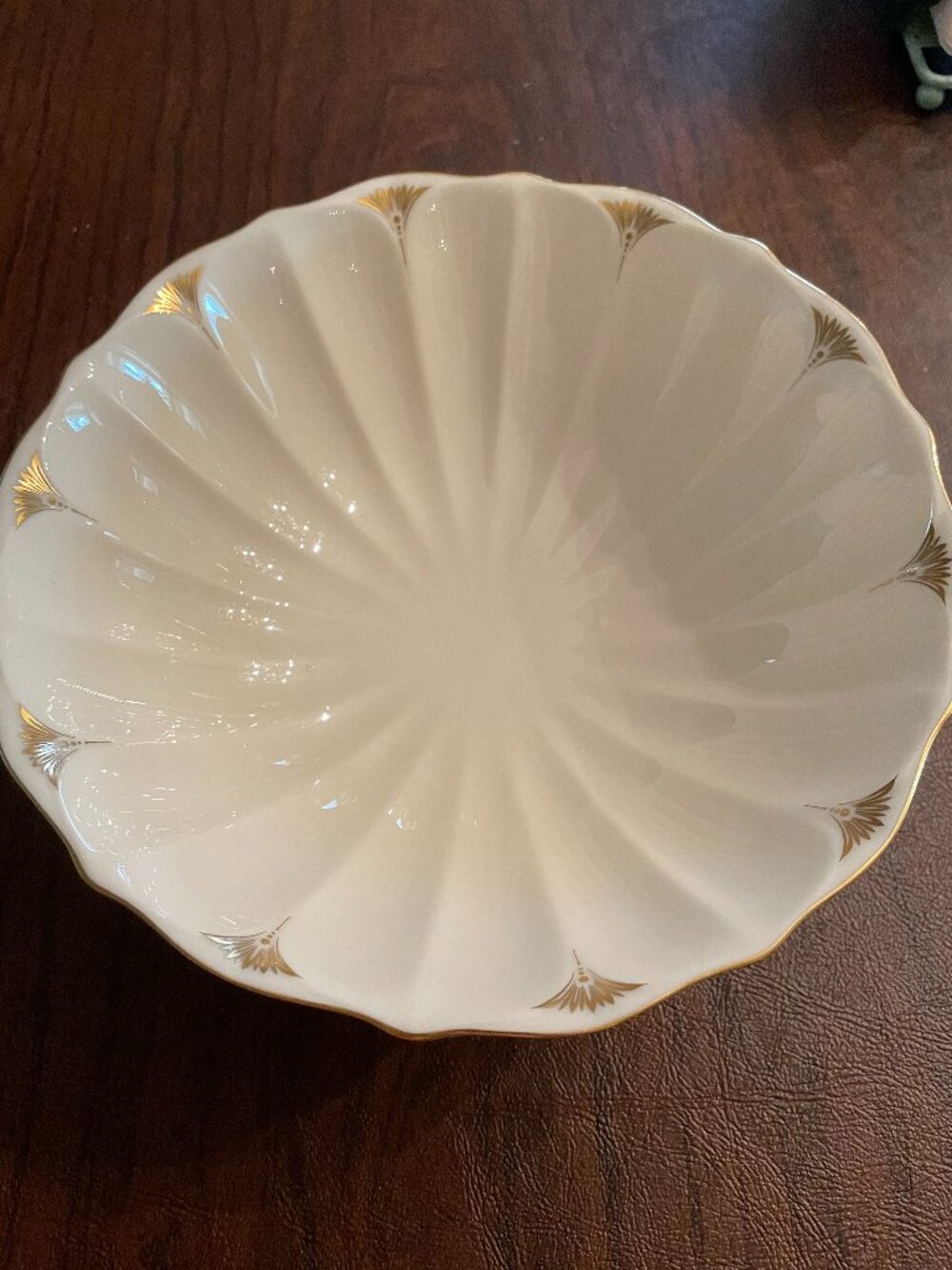 Share Vintage Lenox Lotus Collection 9 7/8” Centerpiece Serving Bowl w/Gold Trim